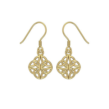 Celtic Knotwork Solid Gold Earrings GTE462 - Jewelry